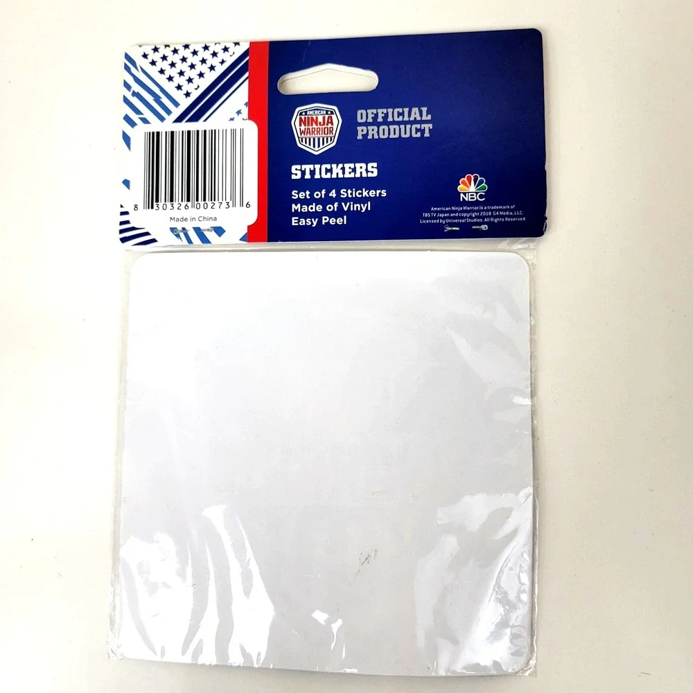 American Ninja Warrior Official Shield Vinyl Stickers 4‑Pack‎ • Easy‑Peel 5 x 5